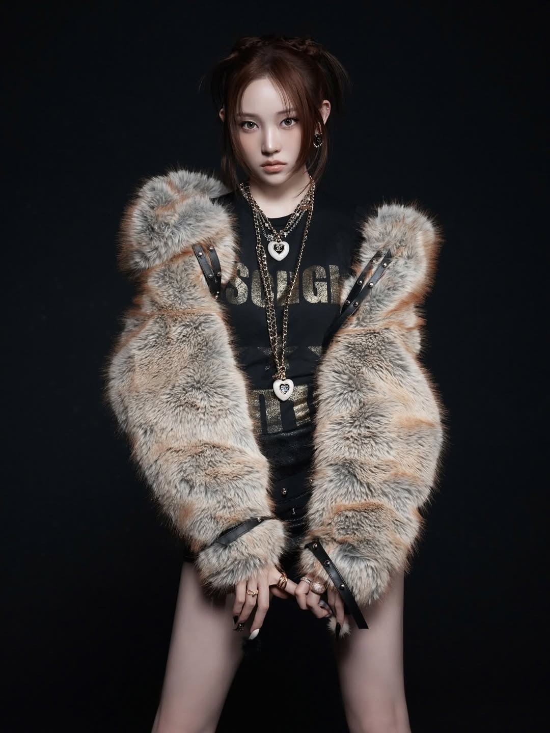 Youngseo lựa chọn Enus Jacket, phối cùng phụ kiện ánh vàng