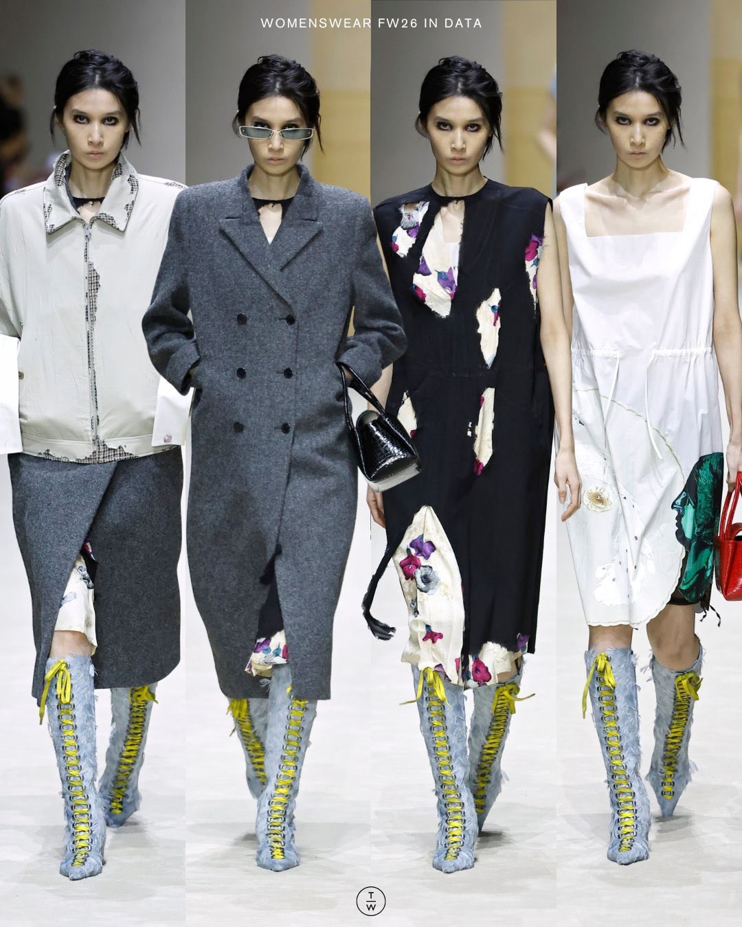 Hinh anh 15 người mẫu, mỗi người xuất hiện bốn lần, tổng cộng 60 bộ đồ. Qua mỗi lần, các lớp quần áo được thêm vào hoặc gỡ bỏ, khiến người xem dần nhận ra rằng một món đồ không chỉ có một cách mặc. 1